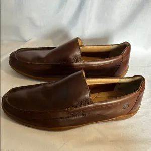 Born Loafers Brown Leather Moc Toe Round Slip On Shoes Size US 9.5M EUC