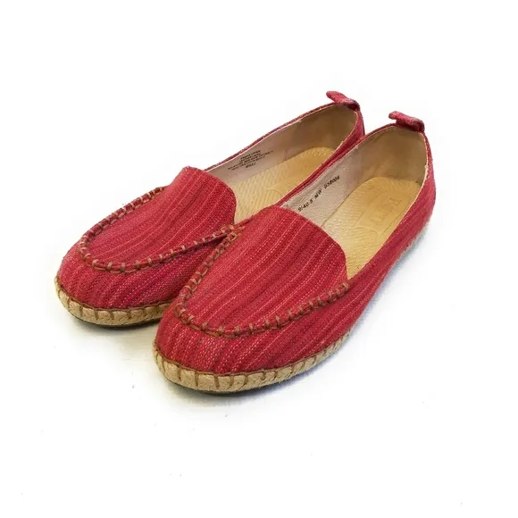 BORN Sitton Canvas Leather Slip Ons Flats Size 9