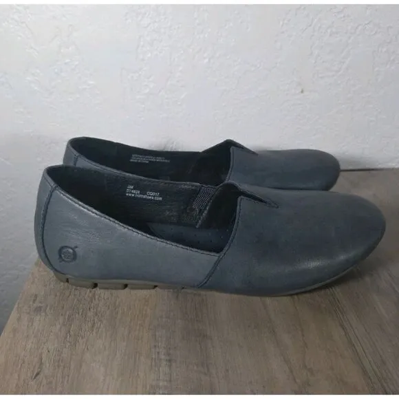 Born Women's Sebra Ballet Flats SZ 8 M Navy Blue Leather Comfy Slip On Shoe