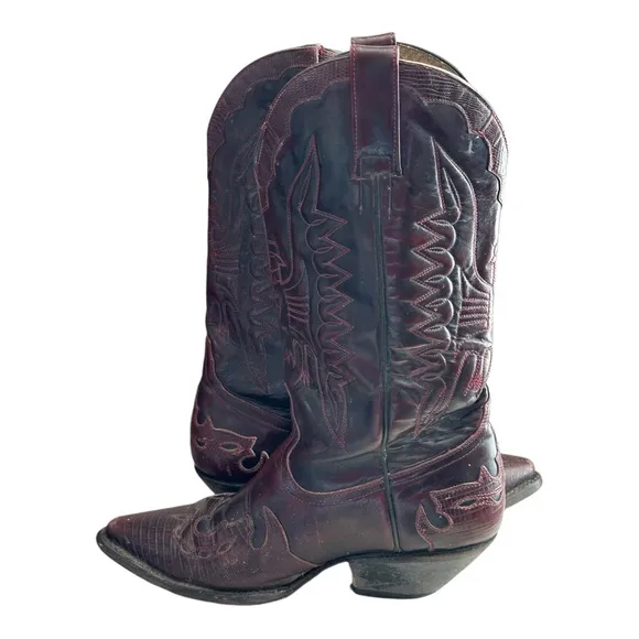 Botas Baja Men's Western Cowboy Boots Black Cherry Size 8