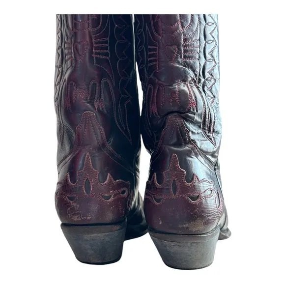 Botas Baja Men's Western Cowboy Boots Black Cherry Size 8
