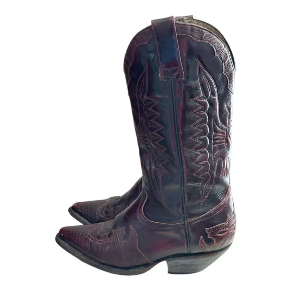 Botas Baja Men's Western Cowboy Boots Black Cherry Size 8