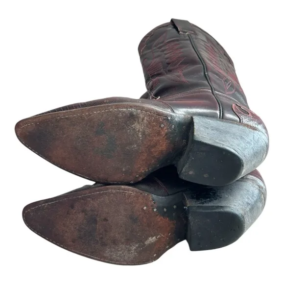 Botas Baja Men's Western Cowboy Boots Black Cherry Size 8