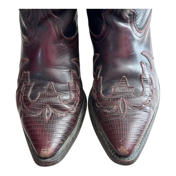 Botas Baja Men's Western Cowboy Boots Black Cherry Size 8