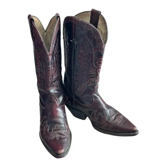 Botas Baja Men's Western Cowboy Boots Black Cherry Size 8