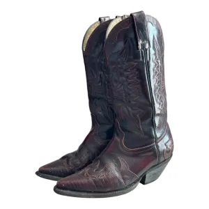Botas Baja Men's Western Cowboy Boots Black Cherry Size 8