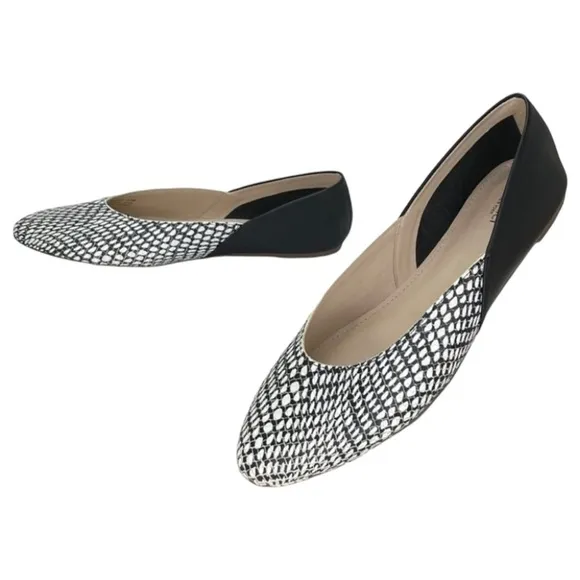 Botkier Britt Womens Flats 7.5M Leather Snake Print Slip On