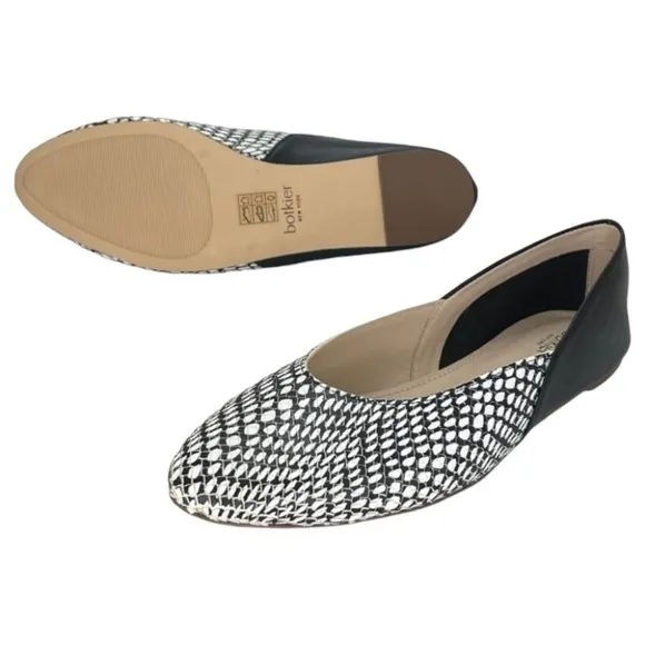 Botkier Britt Womens Flats 7.5M Leather Snake Print Slip On