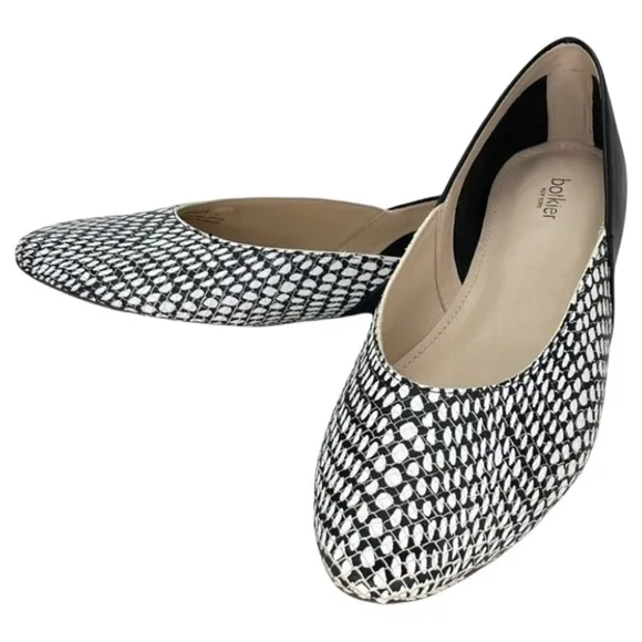 Botkier Britt Womens Flats 7.5M Leather Snake Print Slip On