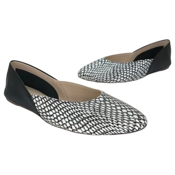 Botkier Britt Womens Flats 7.5M Leather Snake Print Slip On