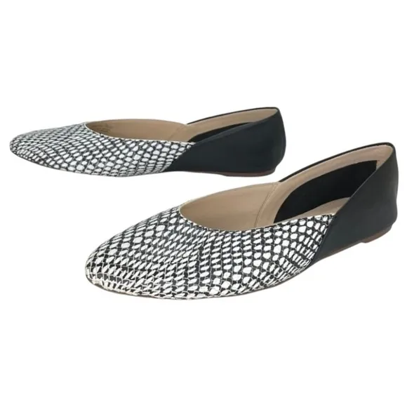 Botkier Britt Womens Flats 7.5M Leather Snake Print Slip On
