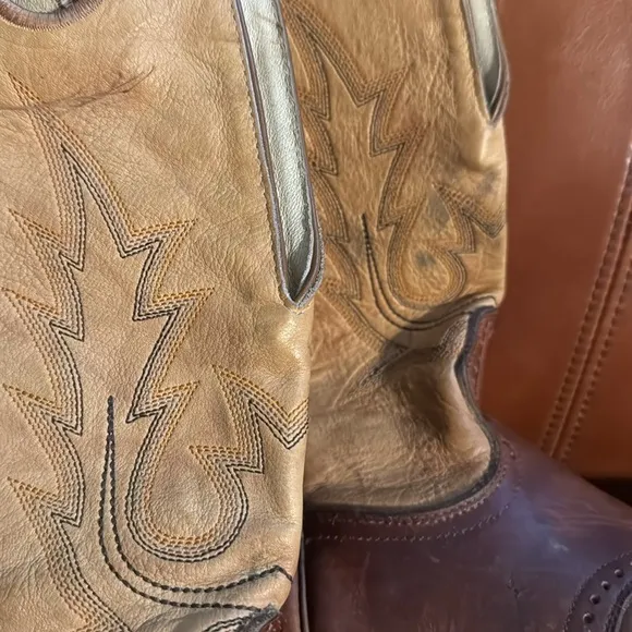 Boulet Cowboy Boots two tone size 9 - have been resoled!