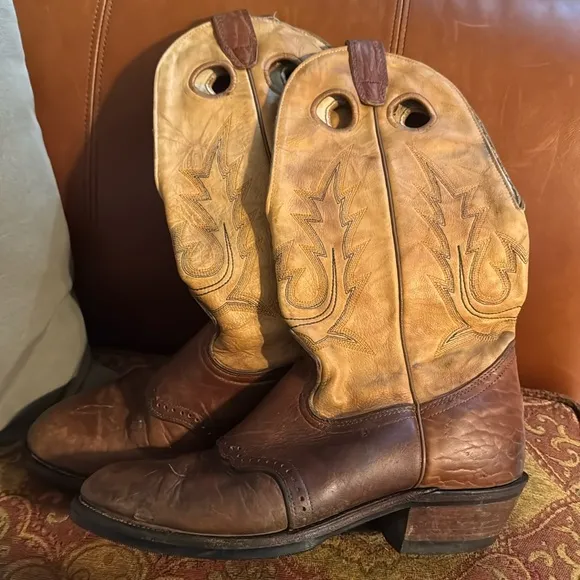 Boulet Cowboy Boots two tone size 9 - have been resoled!