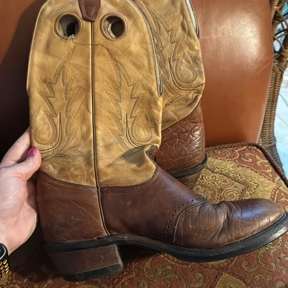 Boulet Cowboy Boots two tone size 9 - have been resoled!