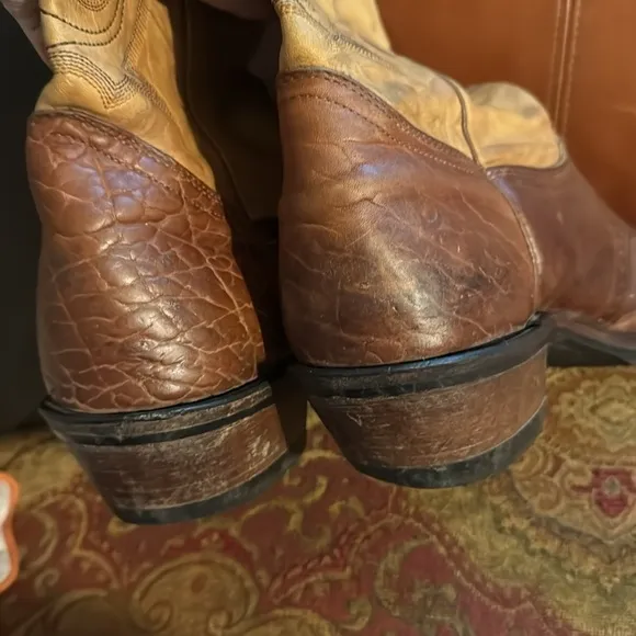 Boulet Cowboy Boots two tone size 9 - have been resoled!