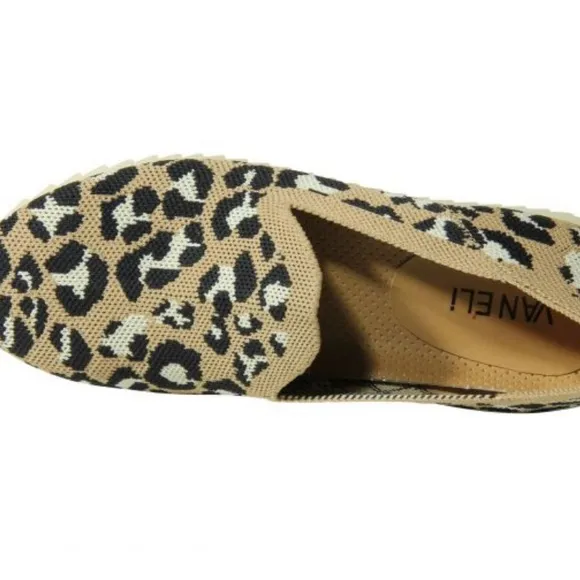 BRAND BEW IN BOX! VANELI BEIGE LEOPARD STRETCH KNIT VERNE SIZE 9.5