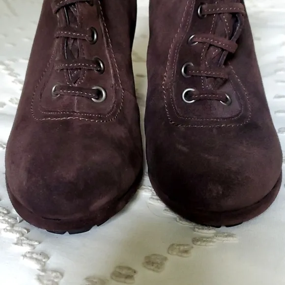Brand New All Saints Grimsby Heeled Brown Suede Boots size 9.5