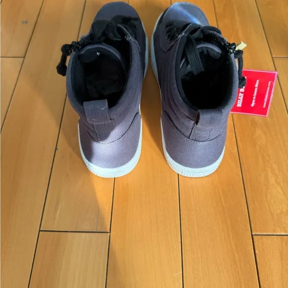 BRAND NEW Billy footwear Black High-Top Sneakers with White Sole and Red Accent