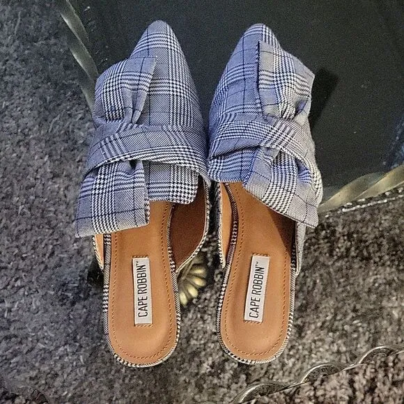 BRAND NEW CAPE ROBBIN  POINTED TOE WOMEN&quot;S BOWTIE MULE LOAFERS SLIP-ON FLAT