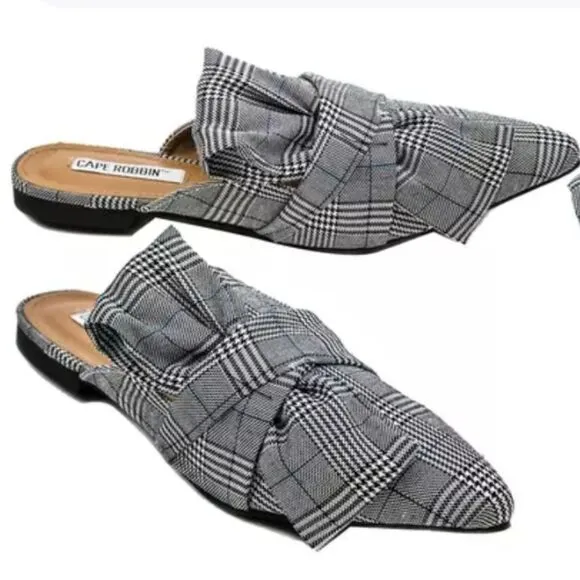 BRAND NEW CAPE ROBBIN  POINTED TOE WOMEN&quot;S BOWTIE MULE LOAFERS SLIP-ON FLAT