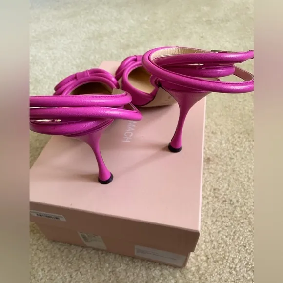 Brand new Mach &amp; Mach Bow Leather Sandals in Fuschia .