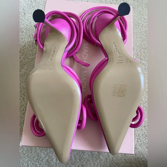 Brand new Mach &amp; Mach Bow Leather Sandals in Fuschia .