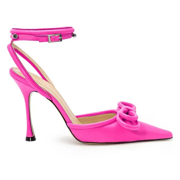 Brand new Mach &amp; Mach Bow Leather Sandals in Fuschia .