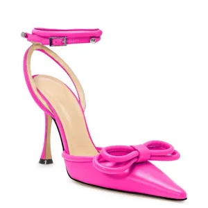 Brand new Mach &amp; Mach Bow Leather Sandals in Fuschia .