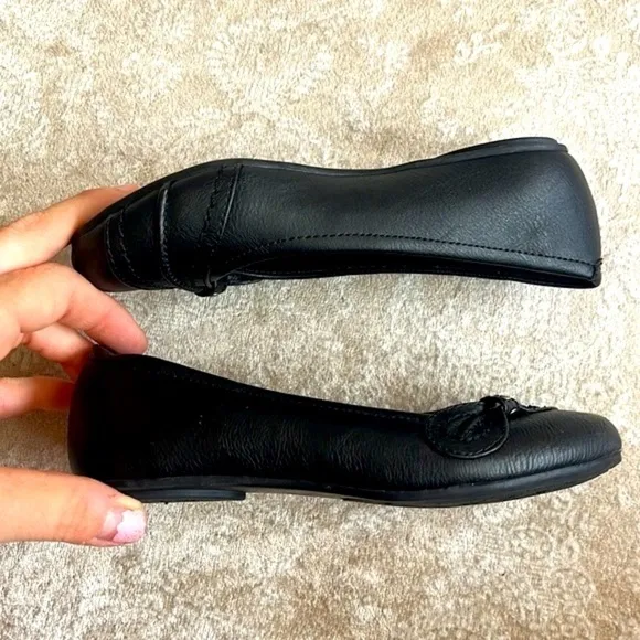 Brand New Set of 2 Pairs of Black Flats Toddler Girls Mary Jane Slip On Shoes