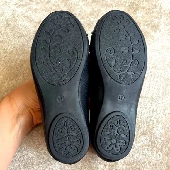 Brand New Set of 2 Pairs of Black Flats Toddler Girls Mary Jane Slip On Shoes