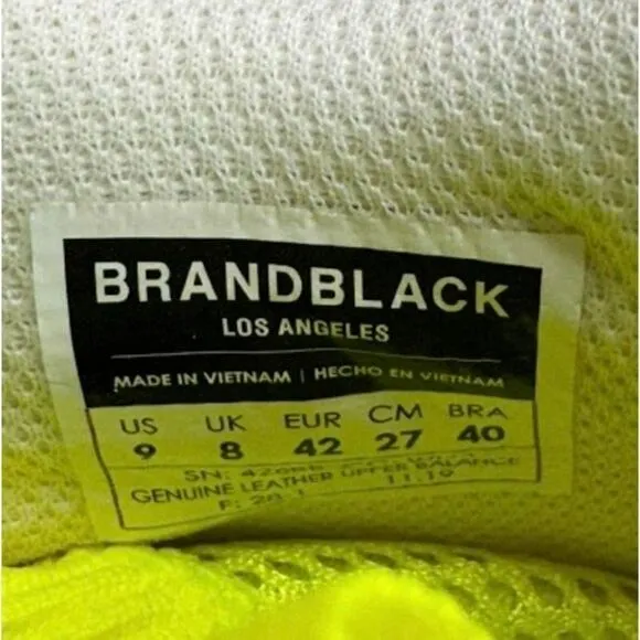Brandblack Saga Sneakers Trainers White Lime Size 10 New