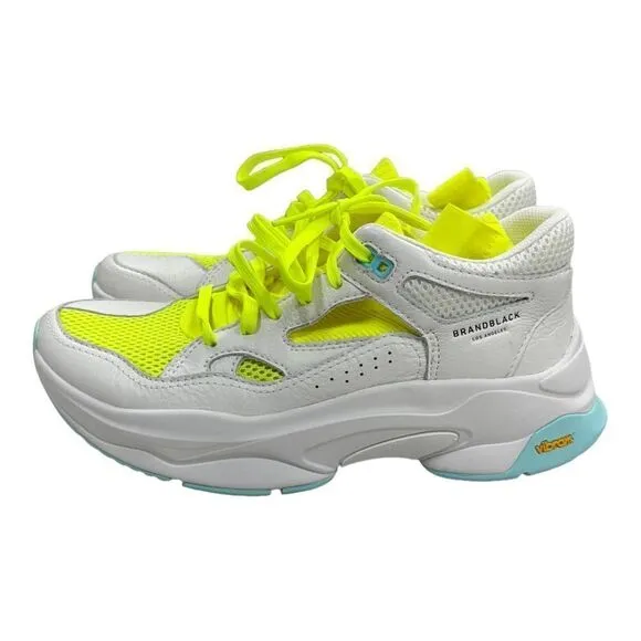 Brandblack Saga Sneakers Trainers White Lime Size 10 New