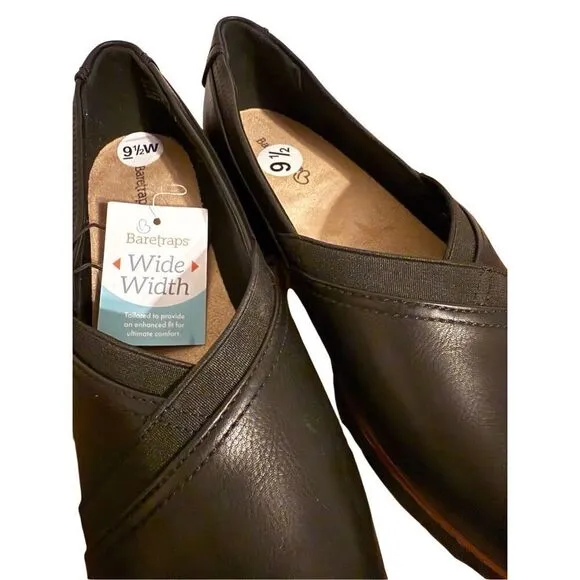 Brand New BareTraps Gleena Closed Toe Black Loafers 9.5 Wide Width