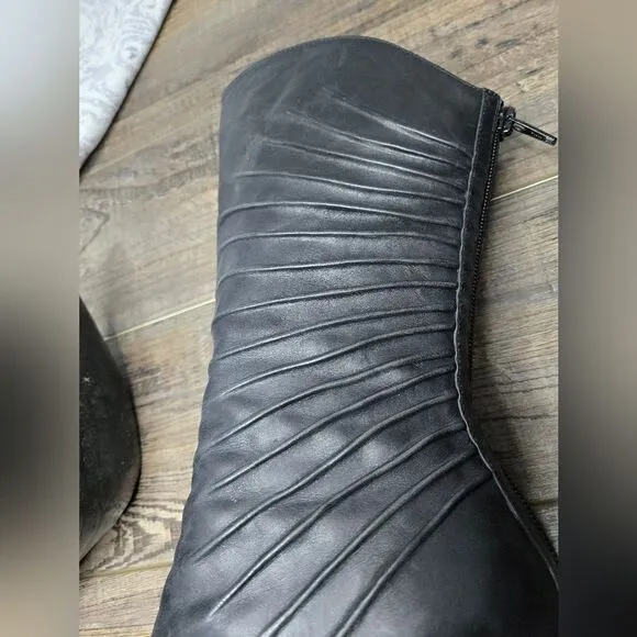BRONX WOMEN BOOTS ALL BLACK LEATHER SIZE 37 size 7 high heels