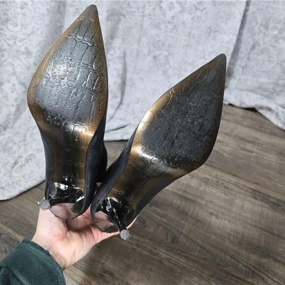 BRONX WOMEN BOOTS ALL BLACK LEATHER SIZE 37 size 7 high heels