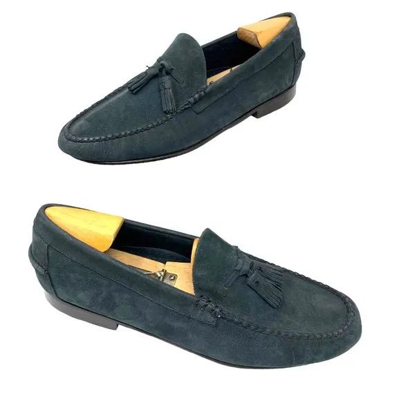 Brooks Brothers 5229 Hand Sewn Nubuck Moc‎ Toe Tassel Loafers