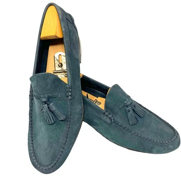 Brooks Brothers 5229 Hand Sewn Nubuck Moc‎ Toe Tassel Loafers
