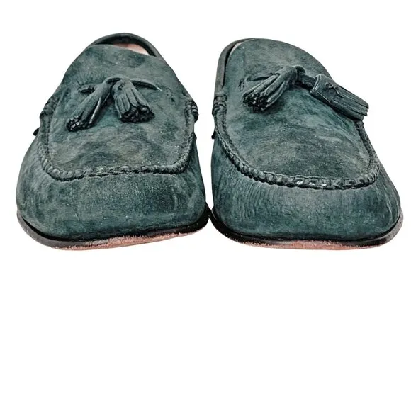 Brooks Brothers 5229 Hand Sewn Nubuck Moc‎ Toe Tassel Loafers