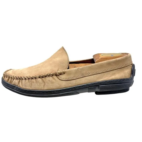 Brooks Brothers Mens Taupe Nubuck Moc Toe‎ Slip On Casual Loafers