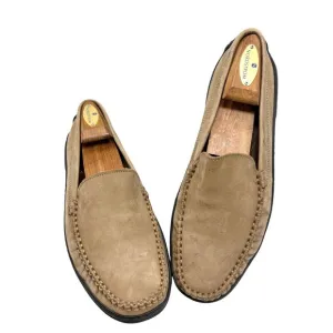 Brooks Brothers Mens Taupe Nubuck Moc Toe‎ Slip On Casual Loafers