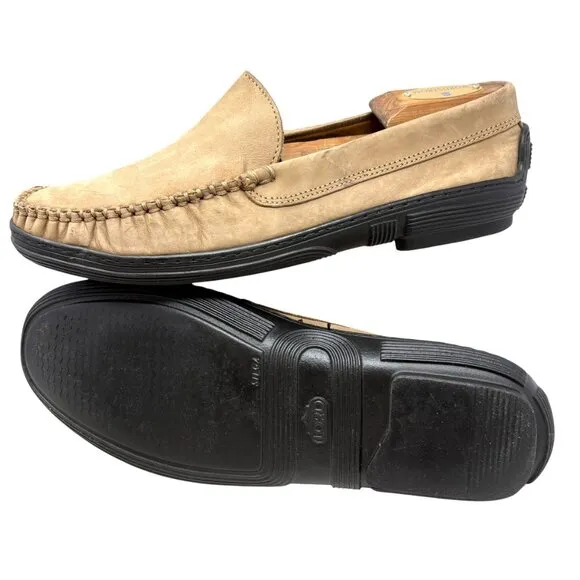 Brooks Brothers Mens Taupe Nubuck Moc Toe‎ Slip On Casual Loafers