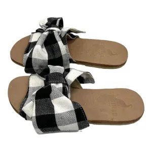 Brother Vellies Burkina Slide Montauk Picnic Gingham Bow Sandals NWT Women’s 8