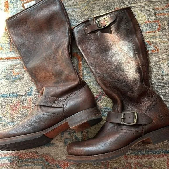 Brown Frye Pull on Leather Boots - 7