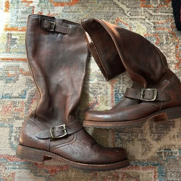Brown Frye Pull on Leather Boots - 7