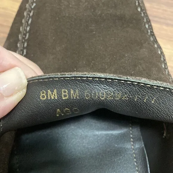 Bruno Magli Encino Casual Vamp Brown Suede Mens Loafers. Size 8 M.