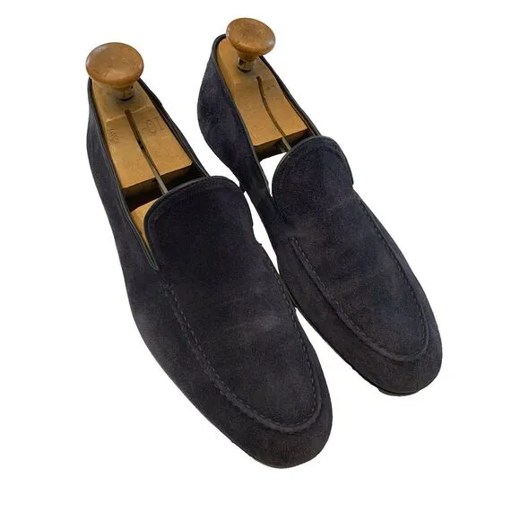 Bruno Parmigiani Italian Suede Shoes Mens EU 44 Slip On Loafers Oxford Leather