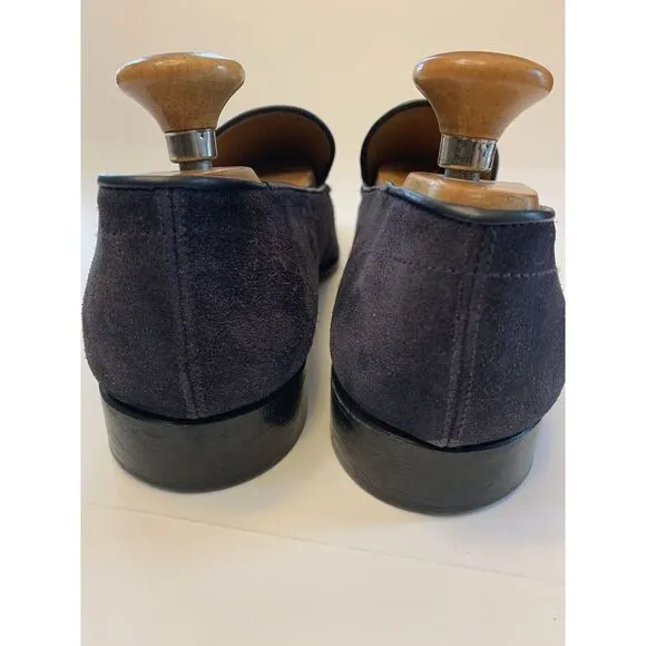 Bruno Parmigiani Italian Suede Shoes Mens EU 44 Slip On Loafers Oxford Leather