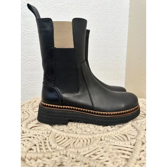 Bueno Black Gizelle Pull On Boots Size 38 or 7.5 New