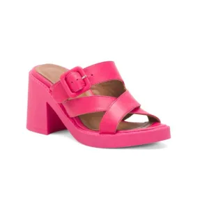 BUENO HOT PINK Leather Milan Heeled Sandals