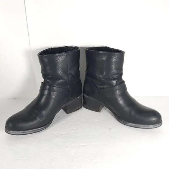 Bull Boxer Women’s US 6,5 EU 37 Black Leather Pull On Riding Boots Booties